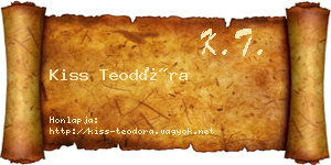 Kiss Teodóra névjegykártya